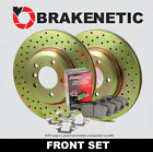 FRONT BRAKENETIC Sport Drilled Brake Rotors + Ceramic Pads BSK80326