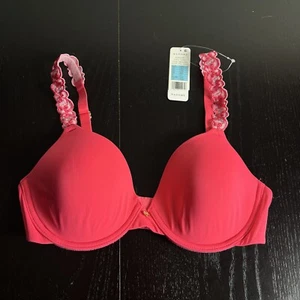 NWT NATORI Pure Luxe Underwire T-Shirt Bra Size 32C in Hibiscus Style 732080 - Picture 1 of 6