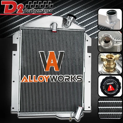 3 Row Aluminum Radiator For 1939-1940 Chevrolet TRUCK KC KD KF KP 3.5L L6 Engine Foto 1 de 4