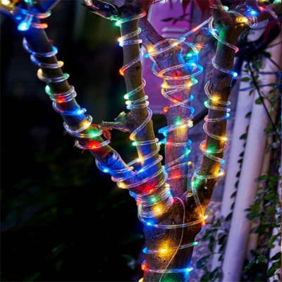 7/12m Solar Power Rope Tube Outdoor Lights Led Light Strip Waterproof US Sale - Image 1 of 4