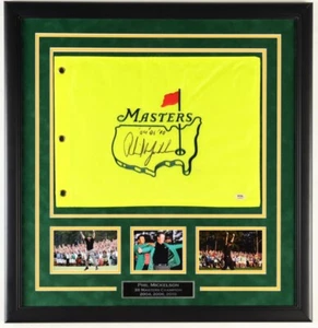 Phil Mickelson Signed Undated Masters Framed Pin Flag Autographed Auto PSA COA - Picture 1 of 1