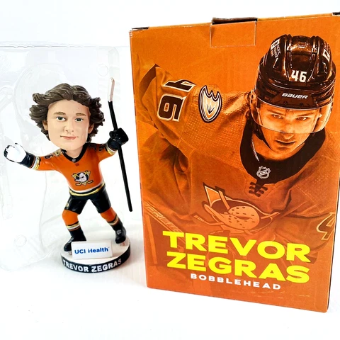 Trevor Zegra  #46 Anaheim Ducks Hockey Bobblehead SGA UCI Health Cover