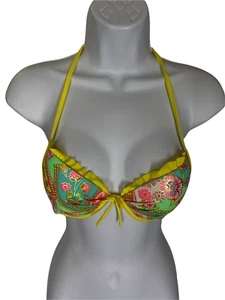 Top bikini donna Victoria’s Secret nuoto giallo multicolore floreale taglia 32B - Foto 1 di 4