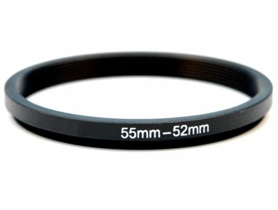 55-52mm Metal Step down Ring Lens Adapter 55 Male to 52 Female Thread - UK STOCK - Image 1 of 4