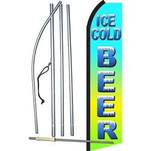 Ice Cold Beer Grn/Blu Complete Swooper Flag Bundle - Picture 1 of 1