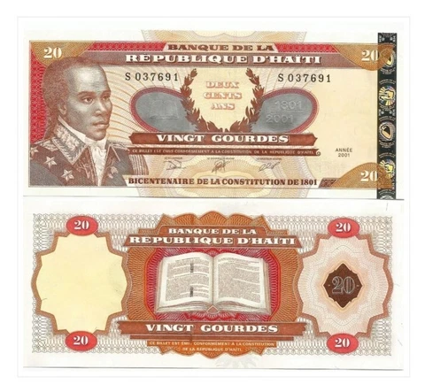 Haiti, 20 Gourdes, 2001, P-271A, Commemorative, UNC INV#B10247 Cover