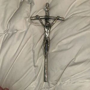Crucifijo de Metal del Vaticano, Vintage, Pesado, Cristiano Jesús Cruz - Imagen 1 de 8