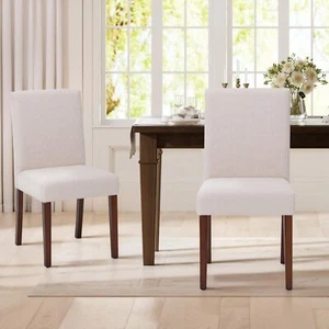 Parsons Dining Chairs Set of 2/4/6 Modern Dining Room Chairs w/ Wood Legs - Picture 1 of 25
