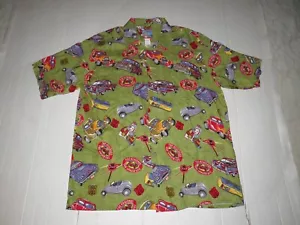 Vintage Joe Kealoha The Wonder Gas Hot Rod Car Hawaiian Button Up Shirt Size XL - Picture 1 of 6