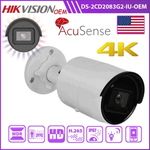 Hikvision OEM 8MP 4K DS-2CD2083G2-IU Network IP Camera AcuSense PoE Mic Bullet - Picture 1 of 13