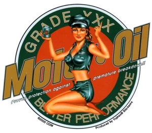 Sexy XXX PINUP GIRL Better Performance MOTOR OIL Mechanic Sticker TOOLBOX Decal - Picture 1 of 1