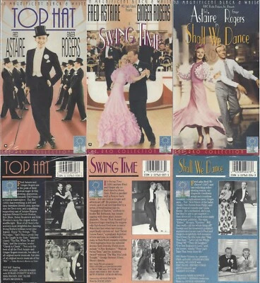 Fred Astaire & Ginger Rogers Top Hat, Swing-Time, Shall We Dance VHS 3 Movie Set - Image 1 of 4
