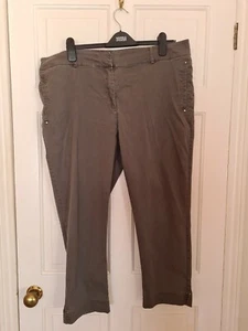 Pantalones de cigarrillo Marks and Spencers M & S Portfolio mezcla caqui 20 - Imagen 1 de 3