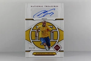2022 PANINI BRAZIL /10 AUTO GOLD ROBERTO CARLOS #S-RC (SC8) - Picture 1 of 2