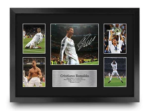 Cristiano Ronaldo Signed A3 Framed Pre-Print Photo Display Memorabilia CR7 Gift - Picture 1 of 22