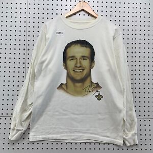 New Orleans Saints Shirt Dre Brees Graphic Long Sleeve Reebok Small 0.5x26