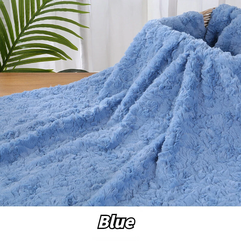 Bufanda de felpa suave de tela de piel de conejo sintética en relieve hágalo usted mismo costura artesanías disfraz cálido Foto 1 de 4