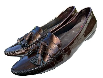 Stuart Weitzman Loafers Flats Patent Leather Size 6 Tassel Quiet Luxury New $245 - Image 1 of 4