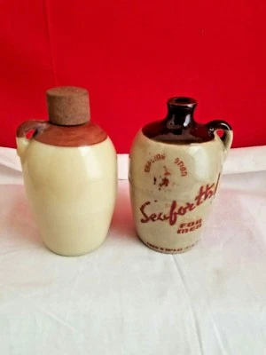 LOCIÓN DE AFEITAR VINTAGE SEAFORTH PARA HOMBRE/JARRA MINIATURA EN BLANCO CERÁMICA LOTE DE 2 Foto 1 de 3