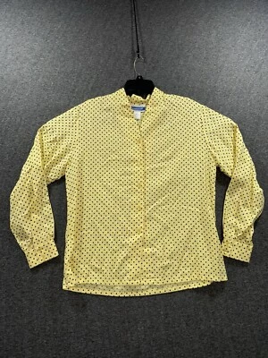 VTG Pendleton Classic Shirt Womens Size 12 Long Sleeve Polka Dot Yellow - Image 1 of 4