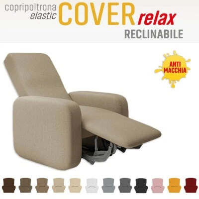Copripoltrona Reclinabile Elasticizzato 1 Posto Relax Antimacchia Tinta Unita - Immagine 1 di 4
