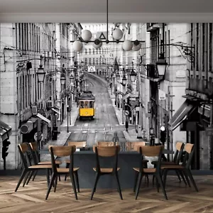 Papel pintado fotográfico ciudad de Lisboa 12 x 8,33 pies de espesor decorativo mural negro - Imagen 1 de 11
