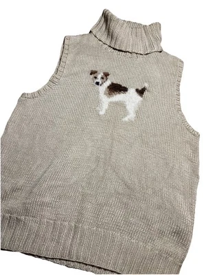 Suéter Vintage Tejido a Mano Ralph Lauren Perro Jack Russel Terrier M Seda Alpaca Foto 1 de 4