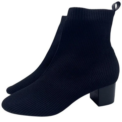 Botas acanaladas Joie X Revolve Neely talla 7,5 negras tacón elástico tirar al tobillo Foto 1 de 4