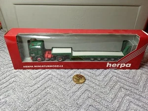 XX718 Herpa H0 1:87 Man F 2000 Tieflader Mit Ovp Zubehör "Kahl Duisburg" - Bild 1 von 16