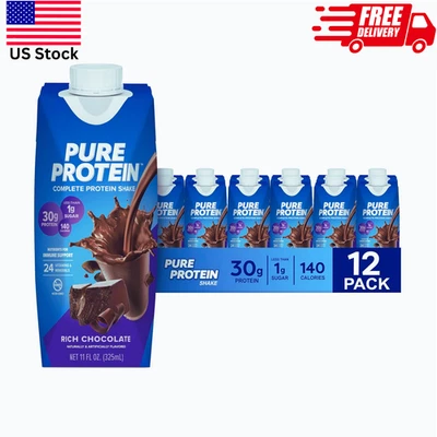Proteína Pura 30g Batido de Chocolate Keto Apoyo Inmunológico 11oz Paquete de 12 NUEVO Foto 1 de 4
