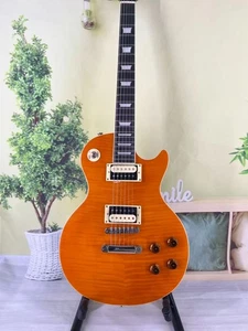 LP Electric Guitar Orange Peach Blossom Wood silvery Hardware 6 Strings - Picture 1 of 14