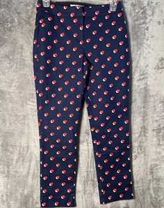 Boden Womens Blue Red White Polka Dot Print Chino Pants Size 8 - Picture 1 of 6