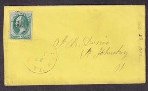 1872 3c banknote cover Vermont to F B Denio Saint Johnsbury VT - Picture 1 of 1