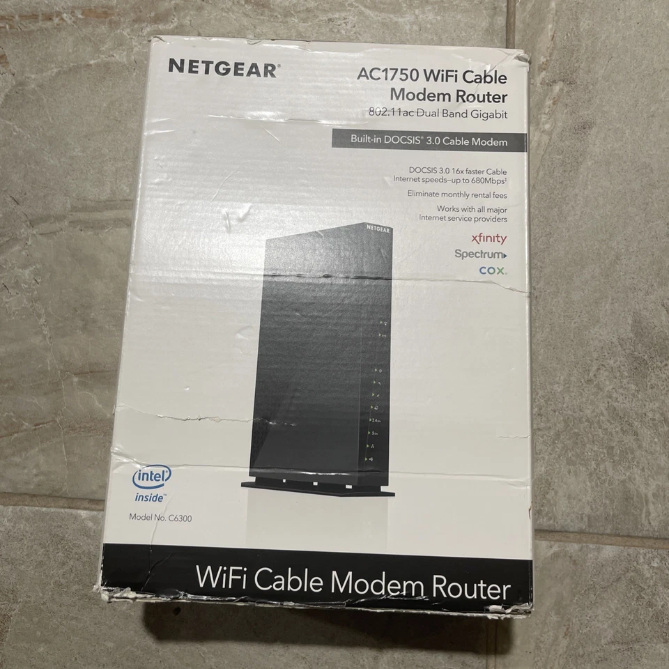 NETGEAR AC1750 WiFi Cable Modem Router Built-In DOCSIS 3.0-Model C6300 - Image 1 of 4