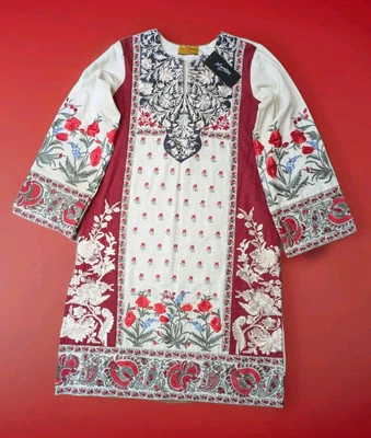 NWT Ivory Beige Embroidered Sana Safinaz Size Medium - Image 1 of 4