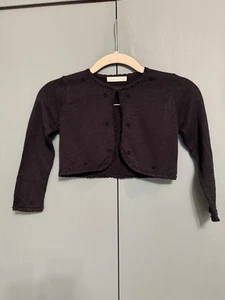 Girls size 5 Black American Princess shrug cardigan beaded trim - Picture 1 of 3