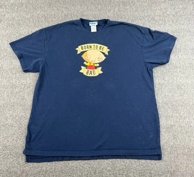 Camisa Family Guy Stewie Para Hombre Mediana Azul Born To Be Bad Dibujos Animados Gráficos Comedia Foto 1 de 4
