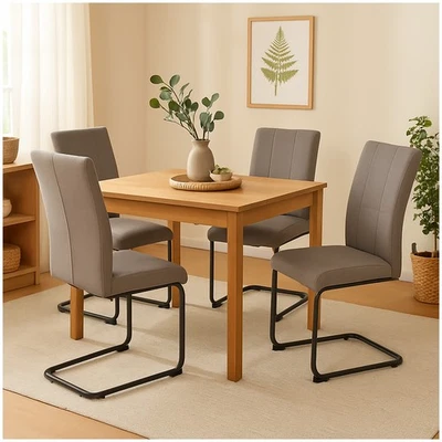 Esszimmerstuhl LennyP 4er-Set Braun Schwingstuhl Freischwinger HTI-Living - Bild 1 von 3