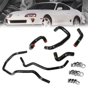HPS Black 3-Ply Silicone Heater Hose Kit For 93-98 Toyota Supra 3.0L NT 2JZGE - Picture 1 of 2