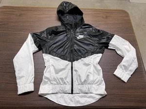 Nike NSW Sportswear Windrunner Women’s Black/White Jacket - XS - Extra Small - Picture 1 of 7