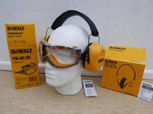 DeWALT DPG18-BX LIGHTWEIGHT EAR DEFENDERS CE + DPG82 11D CONCEALER GOGGLES - Picture 1 of 2