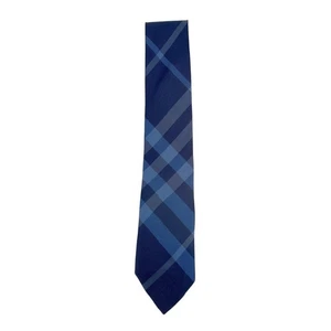 Corbata de seda Burberry Manston Exploded Check en azul oscuro - Imagen 1 de 9
