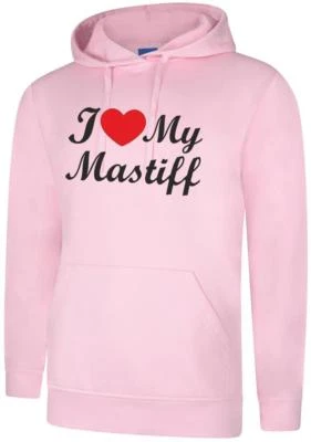 I Love My Mastiff Dog Gift Present Unisex Hoody Hoodie Hooded Sweatshirt - Image 1 of 2