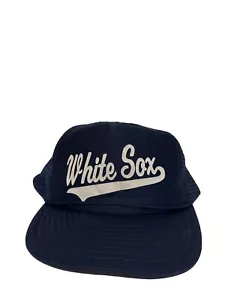 Vintage Chicago White Sox Navy Blue Snapback Trucker Hat - Bild 1 von 9