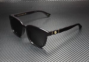 GUCCI GG0637SK 001 Rectangular Square Black Gold Black Grey 56 Men's Sunglasses