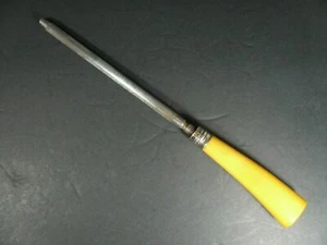 Vintage Bakelite Butterscotch Sharpening Steel 7" - Picture 1 of 6