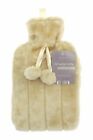 Natural Rubber HOT WATER BOTTLE With Warm Knitted Fleece Faux Fur Cover Large 2L