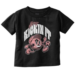 Sports Humor Always Kickin It Soccer Pun Toddler Boy Girl Youth T Shirt Tee - Picture 1 of 6
