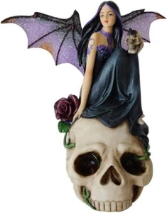 Comfy Hour Fairyland Collection 7� Dark Fairy Witch on Skull Figurine, Home Deco - Picture 1 of 12