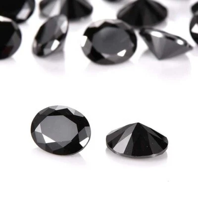 Synthetic Black Spinel 2.5X3.5MM Oval Cut AAA Rated Faceted Loose Gemstone - Image 1 of 4
